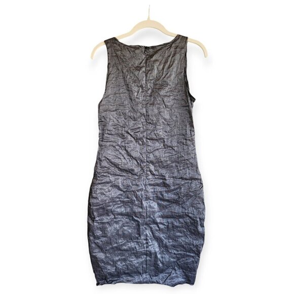 Sarah Pacini sleeveless slate grey lightweight crinkle dress in size small EUC - Picture 3 of 7